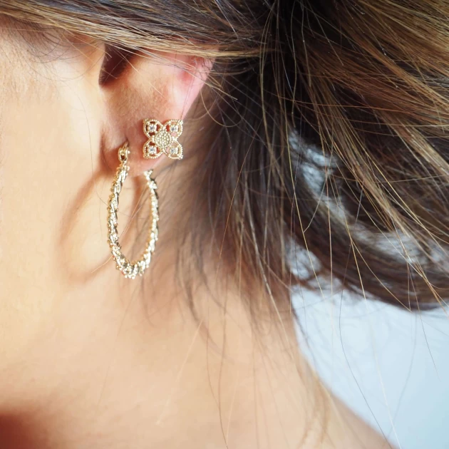 Elaura gold hoops earrings - Pomme Cannelle