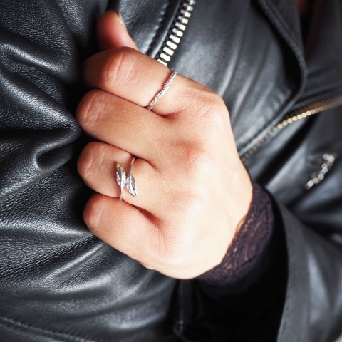 Silver feather ring - Pomme Cannelle