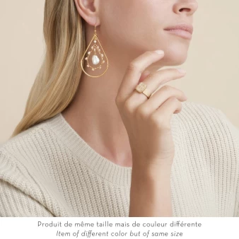 Orphee nacre mini gold earrings - Gas bijoux