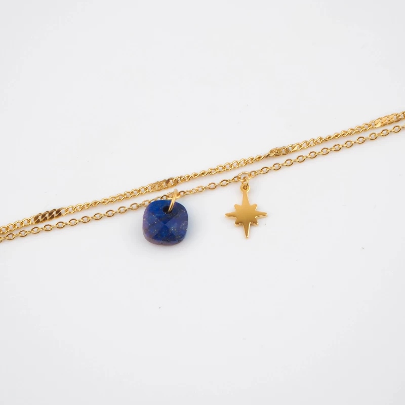 Stone polar lapis lazuli gold bracelet - Zag Bijoux