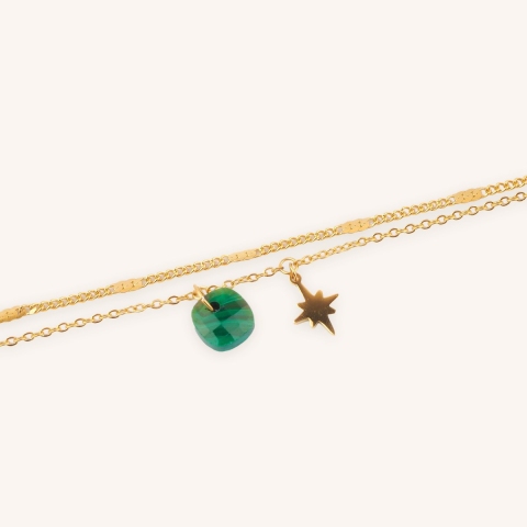 Stone polar malachite gold bracelet - Zag Bijoux