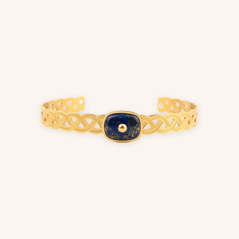 Tresse blue gold bangle bracelet - Zag Bijoux