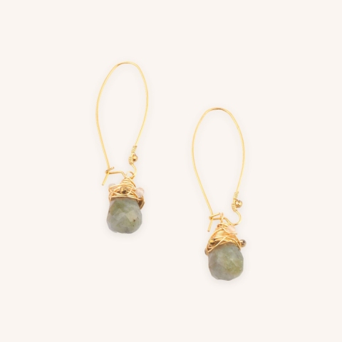 Boucles d'oreilles Tissia en acier jaune - Zag Bijoux