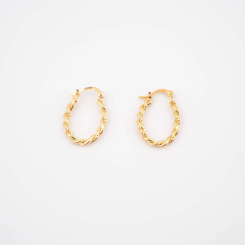 Gold liana Creole earrings - Pomme Cannelle