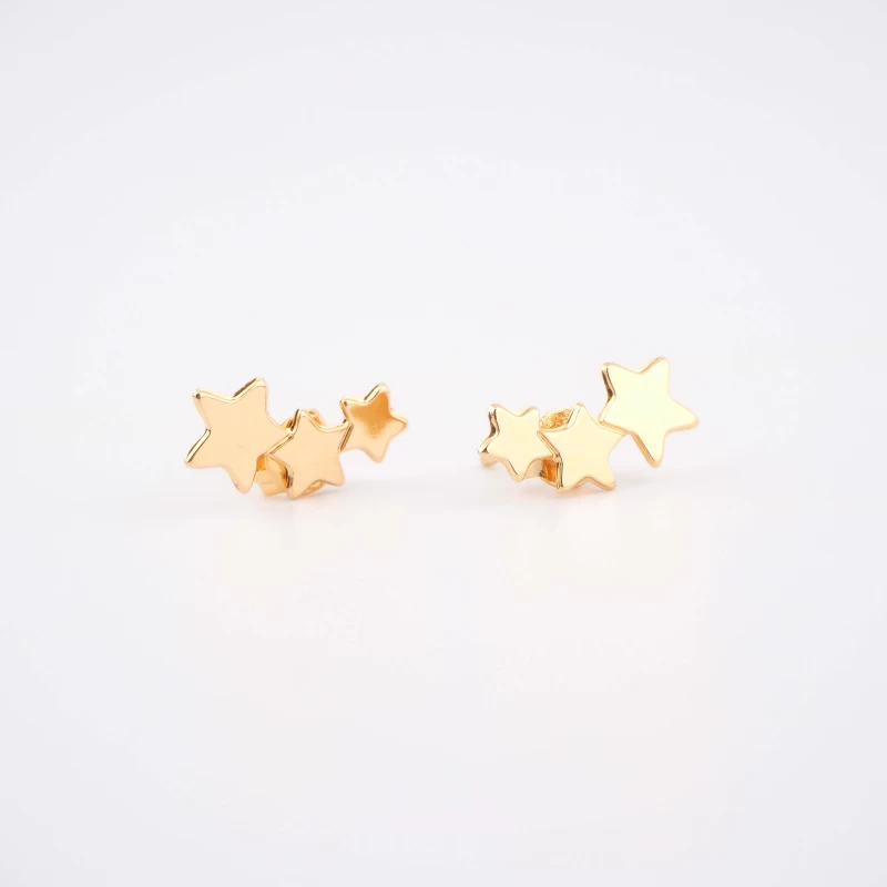 Gold-plated star earrings - Pomme Cannelle