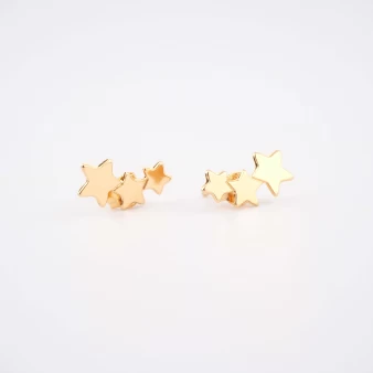Gold-plated star earrings -...