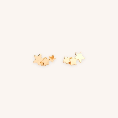 Boucles d'oreilles étoiles plaqué or - Pomme Cannelle