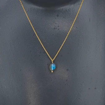 Drop labradorite gold necklace - LuckyTeam