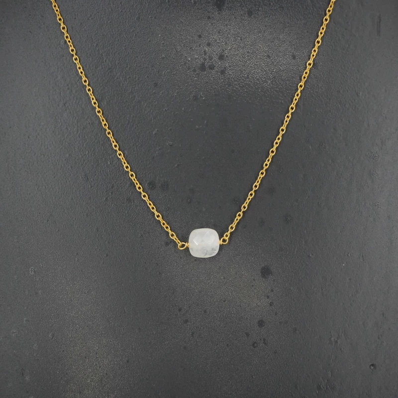 Square opal gold necklace - LuckyTeam