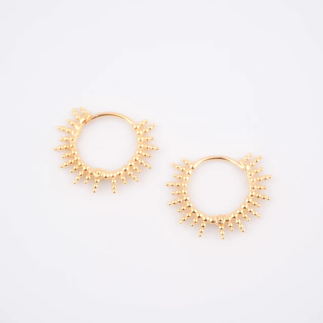 Sun gold hoop earrings -...