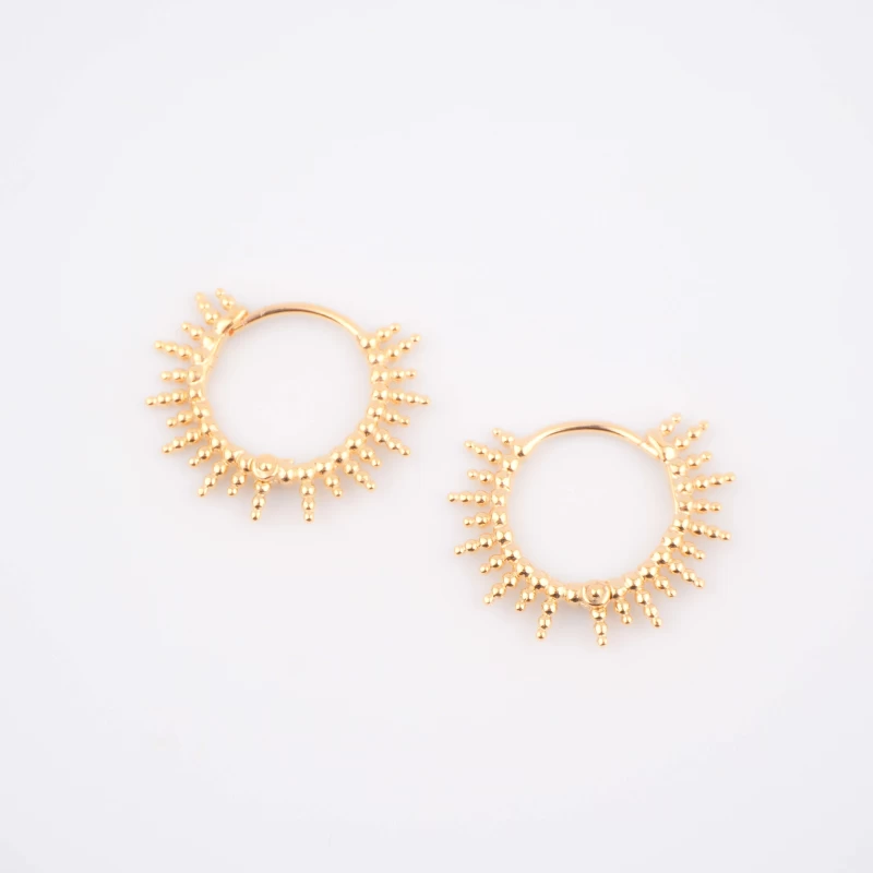 Sun gold hoop earrings - Pomme Cannelle