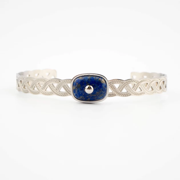 Tresse blue silver bangle...