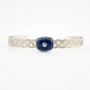 Tresse blue silver bangle bracelet - Zag Bijoux