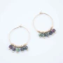 Lina malachite gold hoop earrings - Zag Bijoux