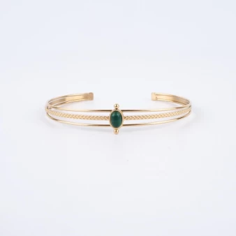 Saturne green gold bangle bracelet - Zag Bijoux