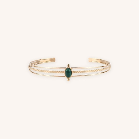 Saturne green gold bangle bracelet - Zag Bijoux