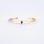 Bracelet jonc Saturne vert en acier jaune - Zag Bijoux