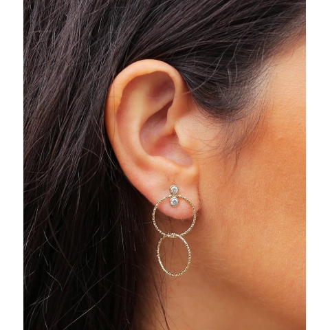 Boucles d'oreilles Eolia en acier jaune - Zag Bijoux