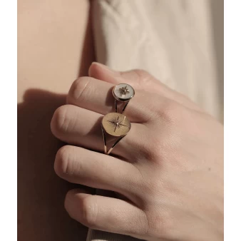 Polar ring in gold steel - Zag Bijoux
