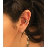 Turquoise steel gold ear cuff - Zag Bijoux