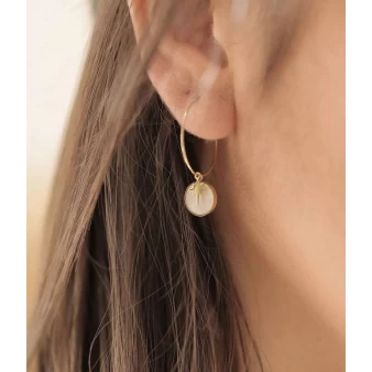 Boucles d'oreilles créoles polar en acier jaune - Zag Bijoux