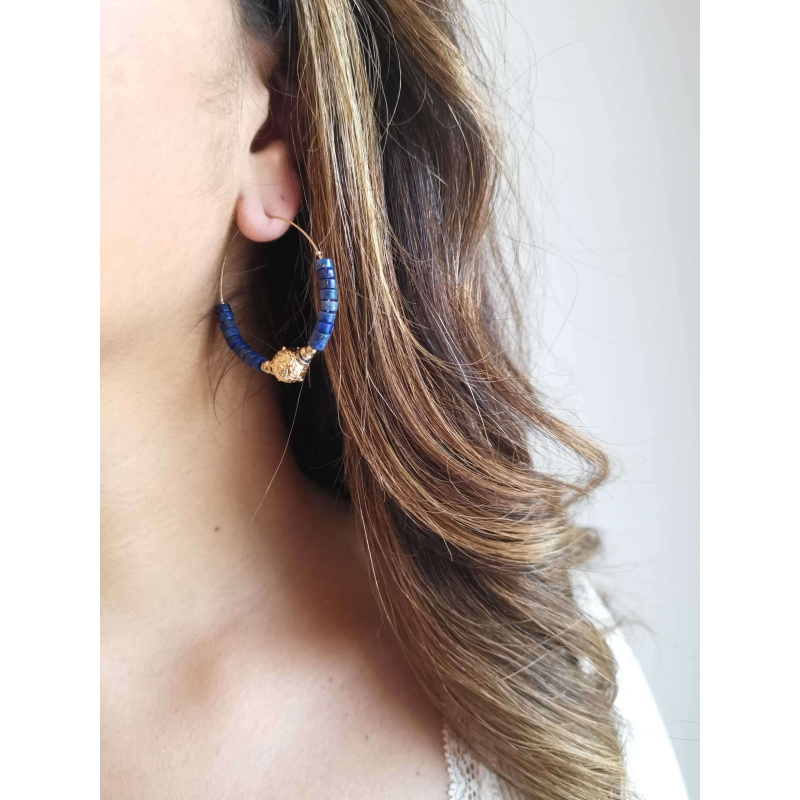 Sibylle red gold hoops earrings - Zag Bijoux
