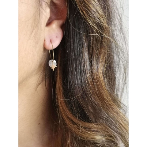 Boucles d'oreilles créoles Théa lapis lazuli - Zag Bijoux