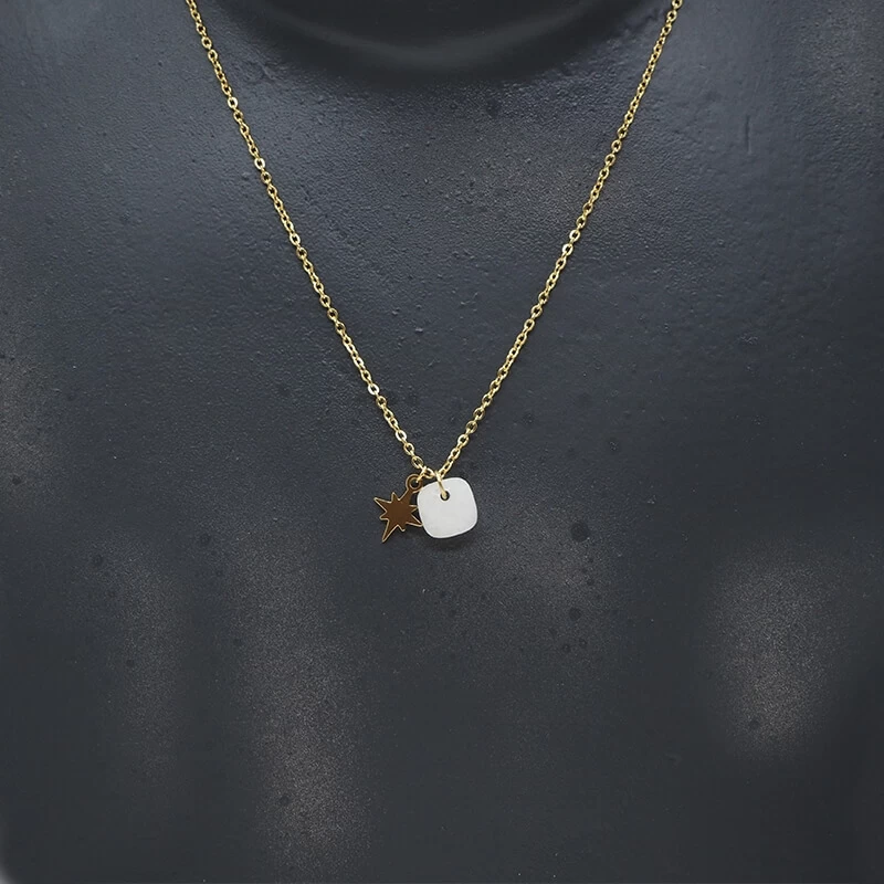 Stone polar white gold necklace - Zag Bijoux