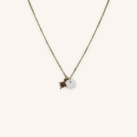 Collier stone polar en acier et agate blanche - Zag Bijoux