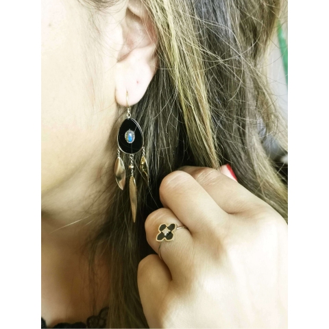 Boucles d'oreilles Isis en acier doré - Zag Bijoux