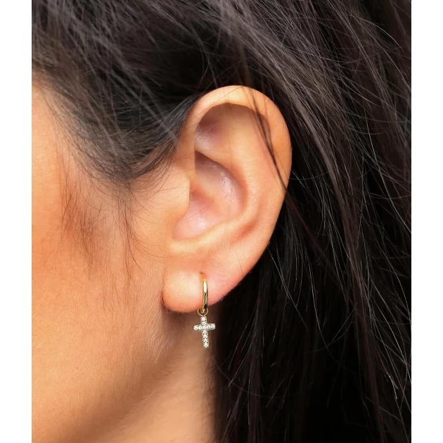 Boucles d'oreilles créoles dorées Roxane - Zag Bijoux
