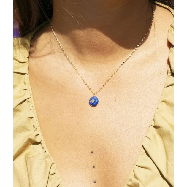 Kinich blue gold necklace -...