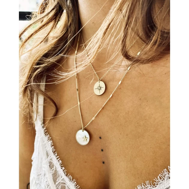 Compass gold necklace - Zag Bijoux