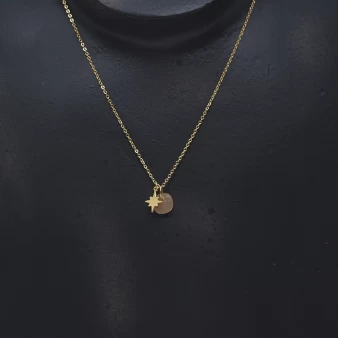 Stone polar orange gold necklace - Zag Bijoux
