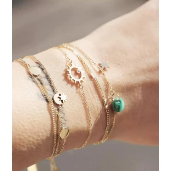 Bracelet stone polar malachite en acier - Zag Bijoux