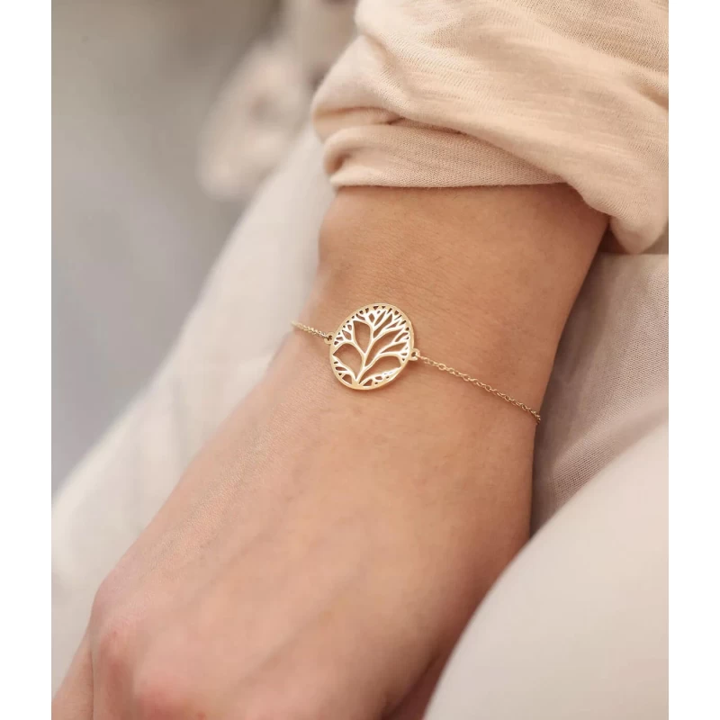 Bracelet arbre de vie en acier rose - Zag Bijoux