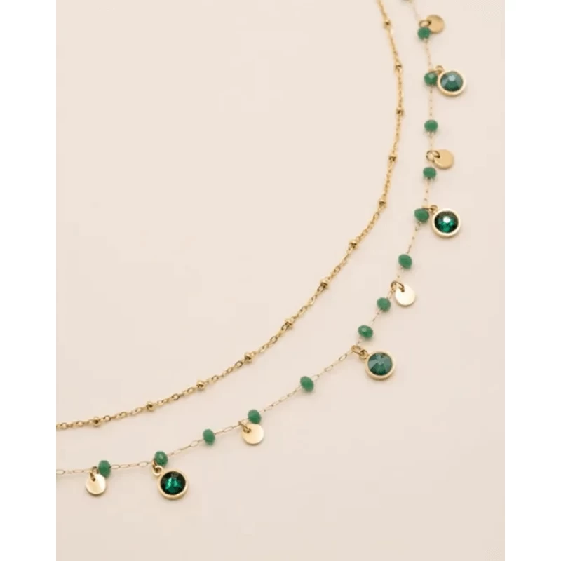 Magali green gold necklace - Bohm Paris