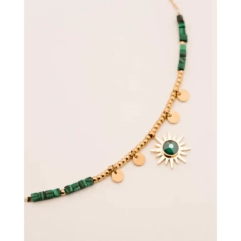 Chloenis green gold necklace - Bohm Paris