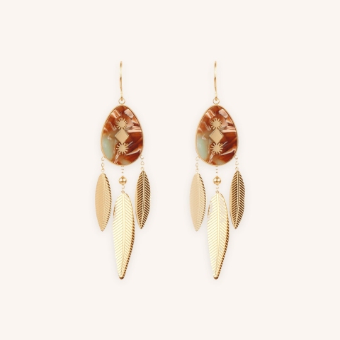 Boucles d'oreilles Isis bis acier doré - Zag Bijoux