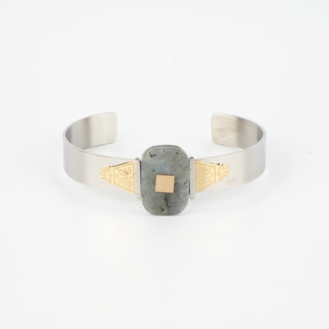 Bracelet jonc Azad bicolore en acier - Zag Bijoux