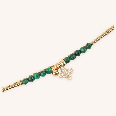 Bracelet Kaleo vert en acier or jaune - Zag Bijoux