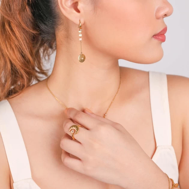 Celeste eye gold earrings -...