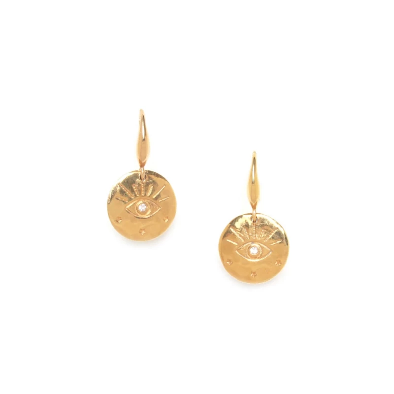 Celeste strass gold earrings - Franck Herval