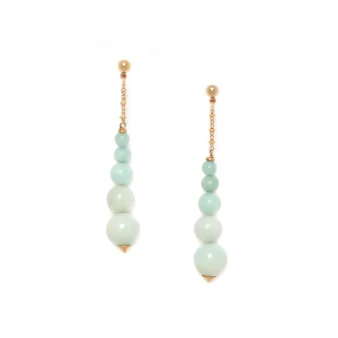 Celadon pearl gold earrings - Nature bijoux