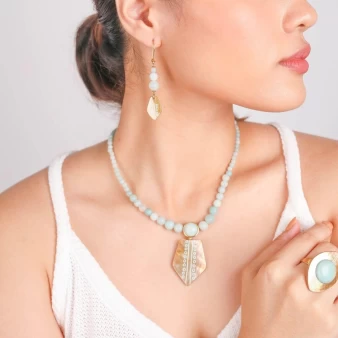 Celadon gold earrings - Nature bijoux