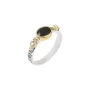 Ethnic chic black onyx small silver ring - Canyon