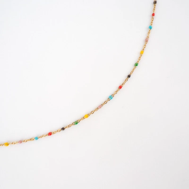 Houston multicolored gold necklace - Anartxy