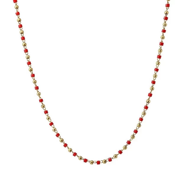 Cruz red gold necklace -...