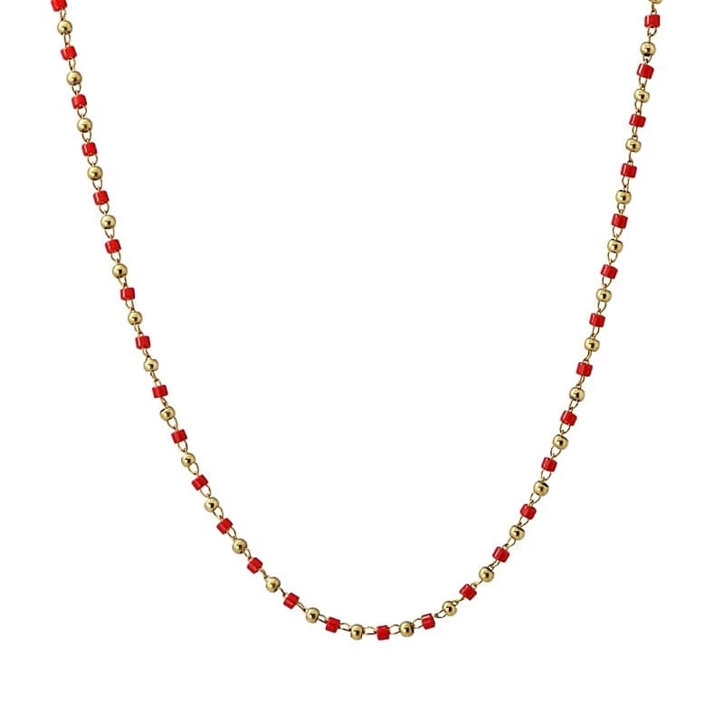 Cruz red gold necklace - Anartxy