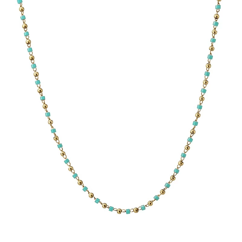 Cruz turquoise gold necklace - Anartxy